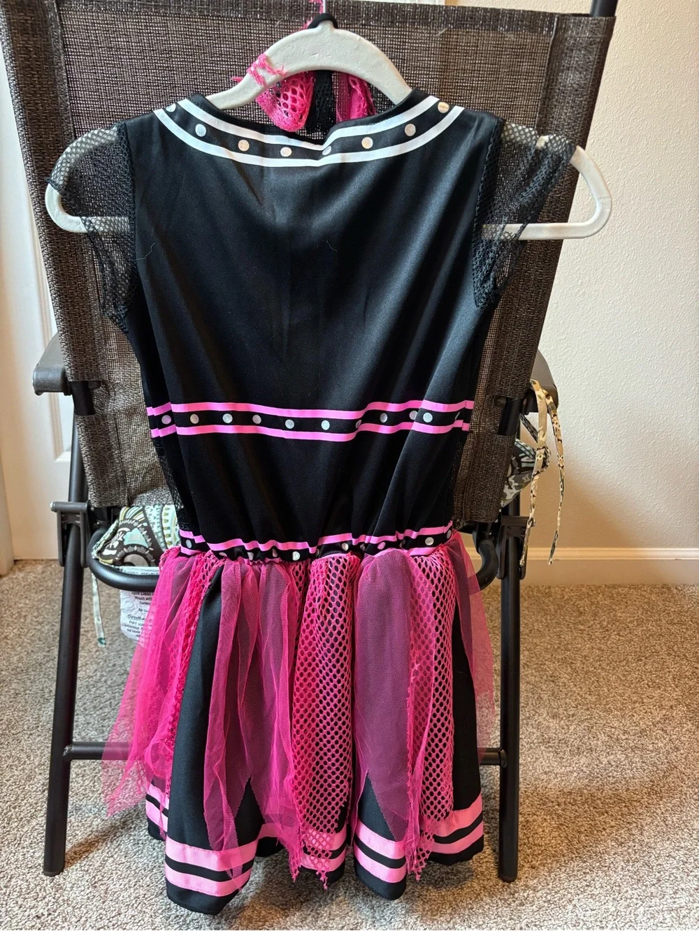 Spirit Kids Black and Pink Skull Cheerleader Costume
